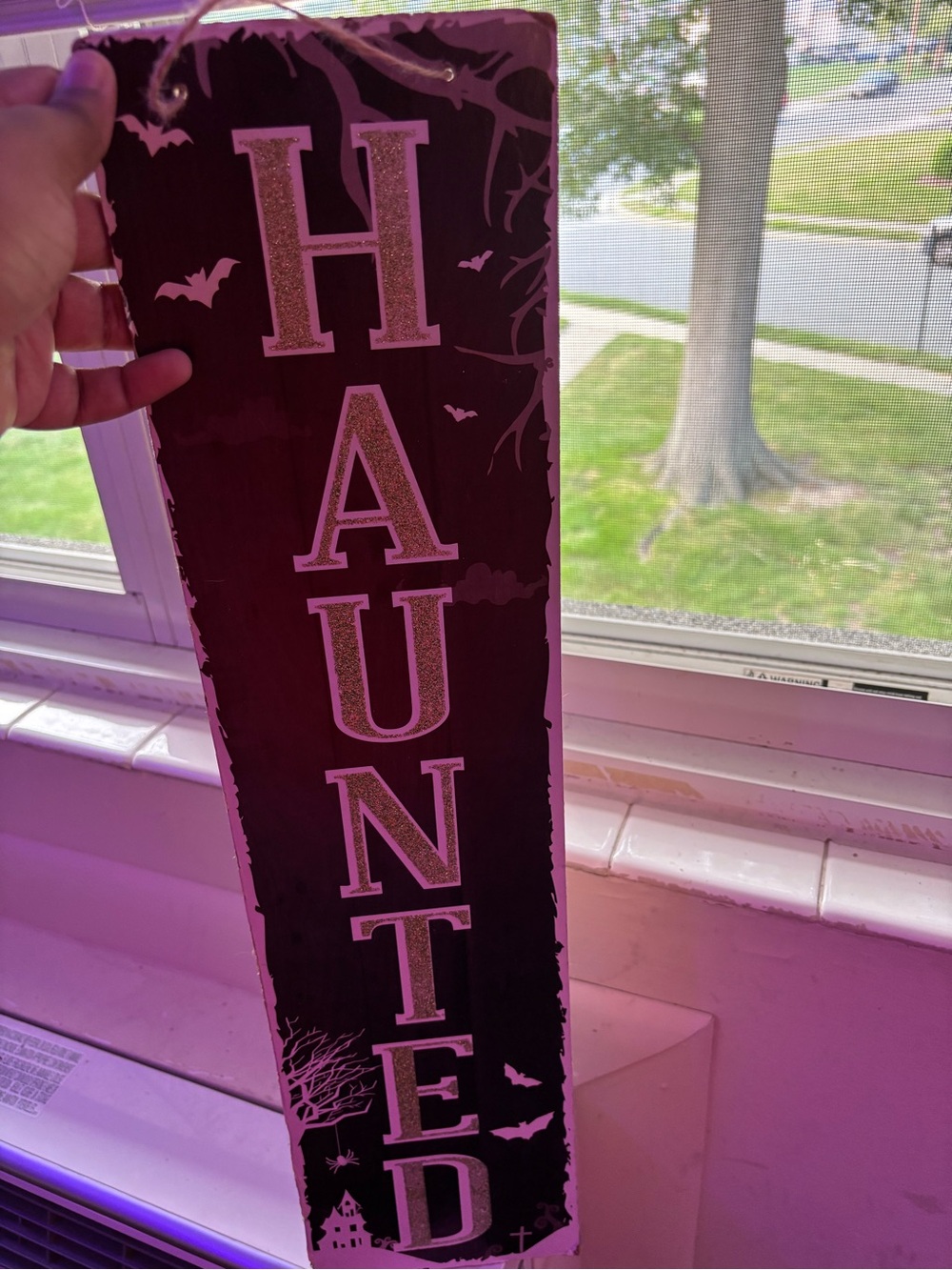 Halloween Haunted Wooden Hanging Sign Decor